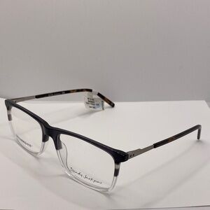 Randy Jackson Men's 1935 Rectangular demo Prescription Eyeglasses Gray/Crystal